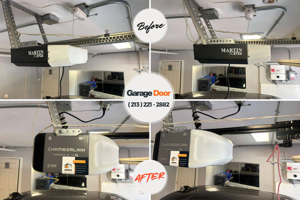 Before and after: garage door repair Guthrie, KY